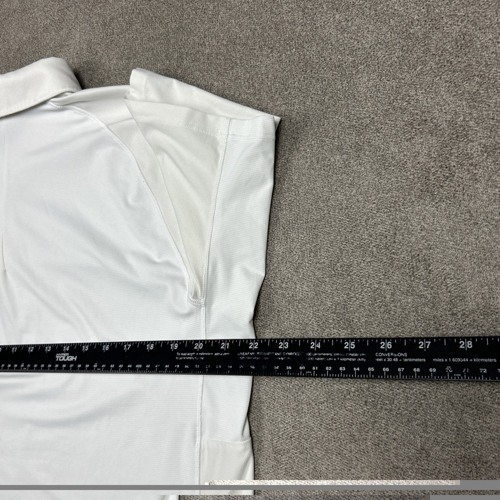 Lululemon Shirt Mens Large White Snap Front Polo Golf Pique Short Sleeve - Picture 5 of 7
